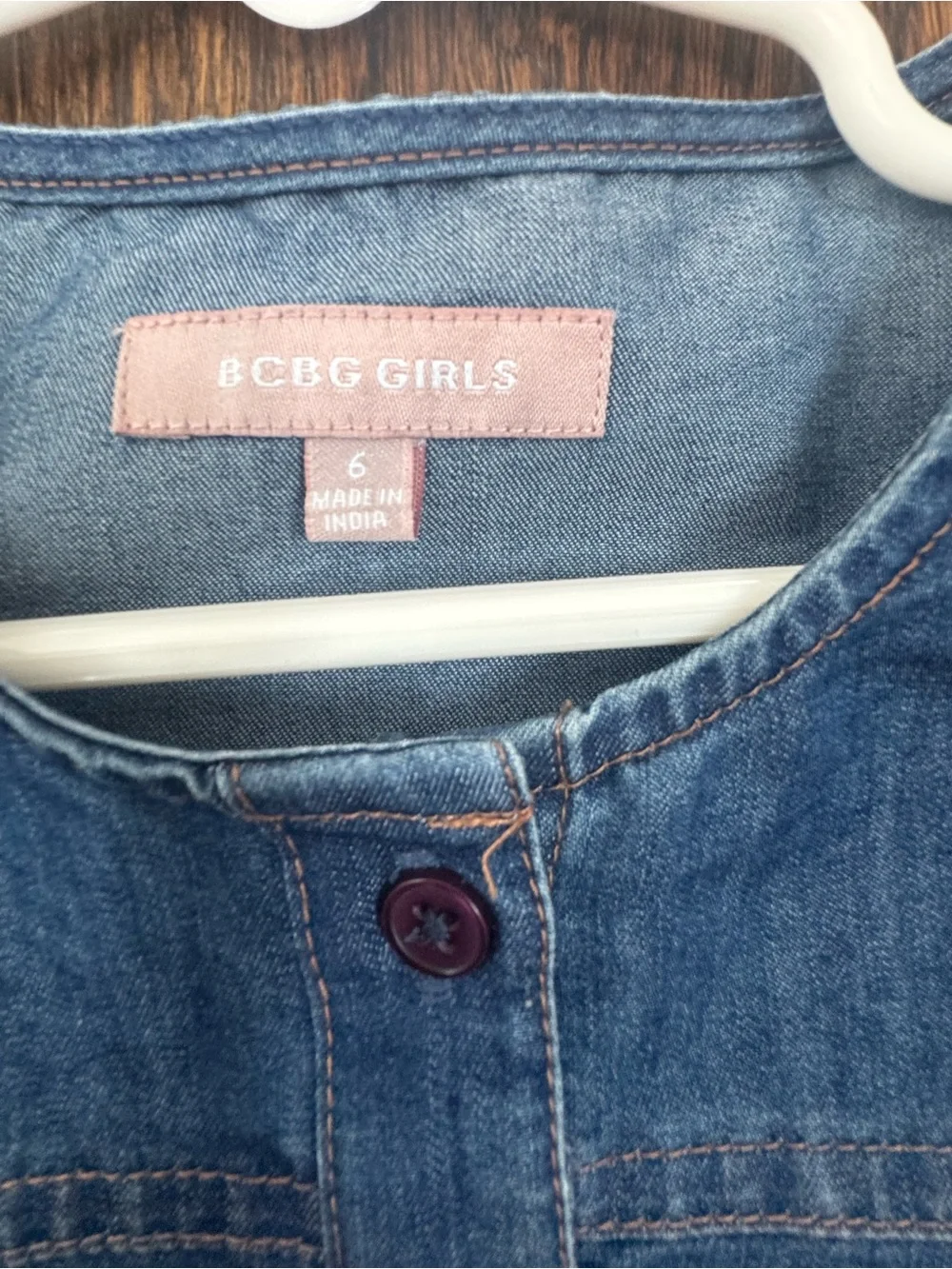 Girls' Navy Denim & Pink Sparkle Tiered Dress